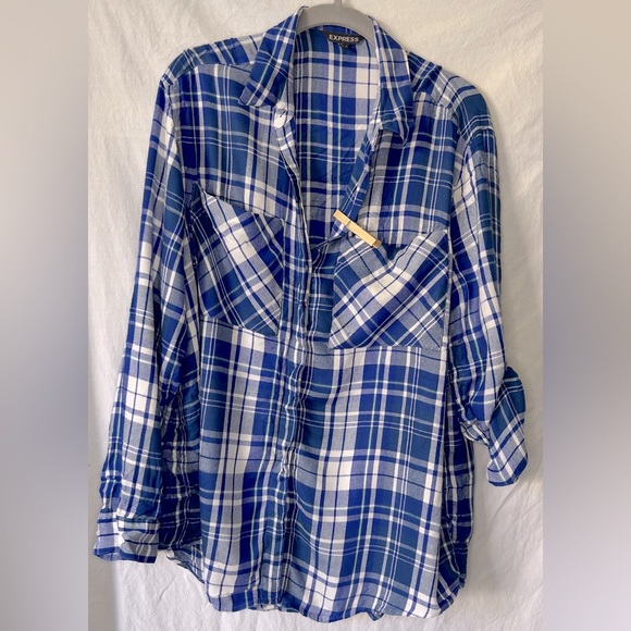 EXPRESS plaid flannel tunic - Picture 2 of 5